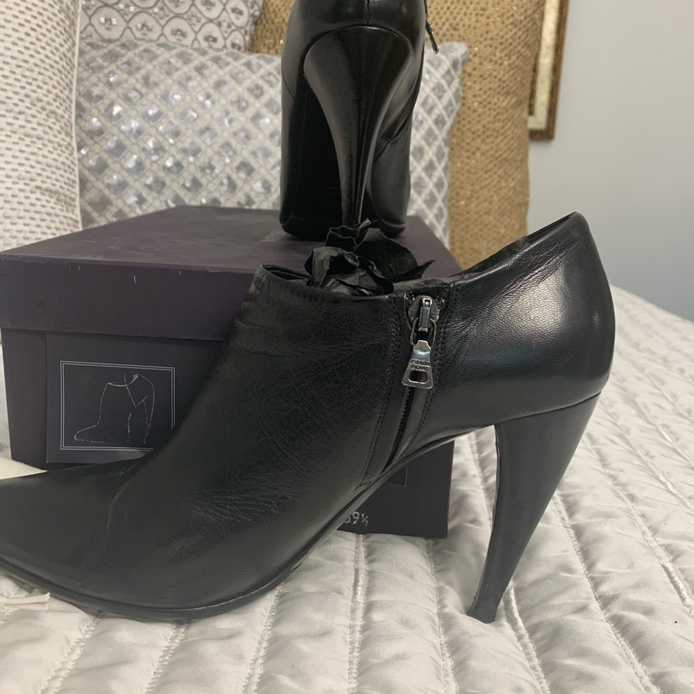 Prada Capretto Classi Ankle Boots